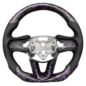 Volante Deportivo de Fibra de Carbono Forjado con Agarre de Cuero Perforado, Compatible con Cadillac CT4 CT5, en Oferta - Product Image 1