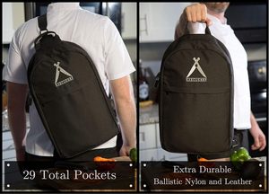 Bolsa Enrollable para Cuchillos de Chef, Muestra Gratis, Bolsa Universal con Bolsillo Grande con Cremallera, Estuche Organizador para Utensilios de Cocina, Bolsa de Almacenamiento para Cuchillos de Lona Encerada - Product Image 3