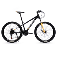 Vélo de montagne pour homme, 21 vitesses, cadre en acier, pédales ordinaires, taille 26, freins à disque, fourche à suspension rigide, capacité de charge 120 kg, alliage
