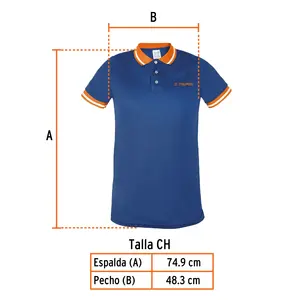 Camiseta Polo de Alto Rendimiento para Hombre BOX 1, Azul, Talla S, TRUPER - Product Image 3