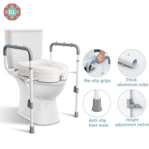 Asiento de Inodoro Elevado Bliss para Personas Mayores y con Discapacidad, con Barra de Seguridad y Capacidad de 350 Libras para Baño - Product Image 1
