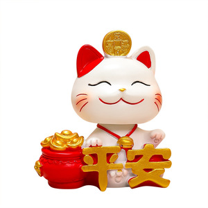 Figura de Gato de la Suerte, Artesanía de Resina, Paquete de Varias Piezas, Decoración de Escritorio Feng Shui, Regalo de Año Nuevo Chino - Product Image 5