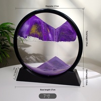 Décoration de bureau et de maison : Art abstrait en verre avec sable mouvant, paysage 3D en mouvement, cadre 7 pouces, pour une ambiance relaxante