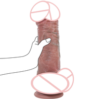 Masturbateur réaliste en silicone liquide brun de 21,5 cm (8,46 pouces) pour femme, idéal pour l'orgasme féminin, jouet sexuel pour femme
