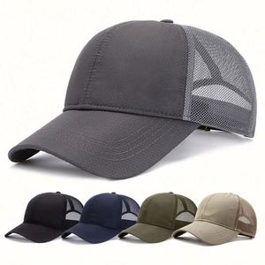 Wholesale Sporty Common Sun Hat Solid Color 6 Panel Breathable <b>Net</b> Summer Quick Dry <b>Mesh</b> Baseball Cap - Product Image 1