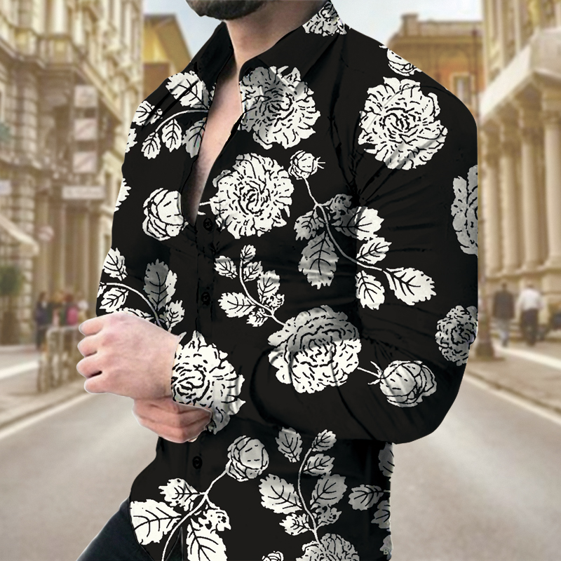 Formal Shirt Black Long Shirts Designs Wedding Party Wear Long Sleeved Men's Dress Shirts Korean Patchwork Formal Shirt Black Long Shirts Designs Wedding Party Wear Long Sleeved Men's Dress Shirts Korean Patchwork