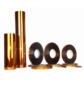 45mm breite Hoch temperatur beständigkeit <span class=keywords><strong>FEP</strong></span>/<span class=keywords><strong>F46</strong></span> beschichtete bernstein farbene Polyimid folie für Kabelbaum