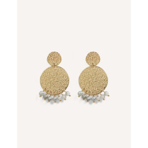 Boucles d'oreilles pendantes YFB E24 en pierre naturelle et acier inoxydable, collection Printemps-Été, longueur totale 4 cm, accessoire de mode en gros - Product Image 3