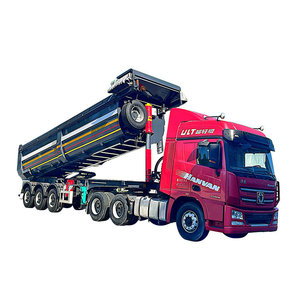 Semi-remorque benne hydraulique à 3 essieux, benne basculante, benne arrière télescopique en U - Product Image 2