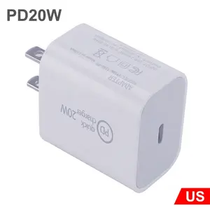PD18W Adaptor Pengisi Daya Dinding, USB-C 20W 25W Tipe-c PD untuk iPhone 8/X/XS/SR/XS MAX/11/13