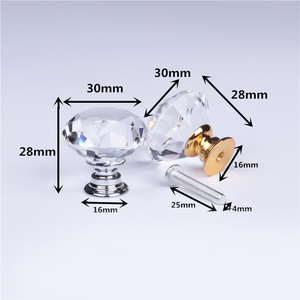 Zamak elmas şekilli lüks kristal cam kapı kolu ve tokmağı kapı çekmece çekin kolları orta yüzyıl tasarım mutfak yatak odası banyo otel için - Product Image 5