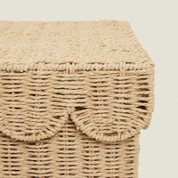 Panier de rangement en rotin naturel tissé à la main adapté pour contenir des accessoires et des articles de cuisine du Vietnam