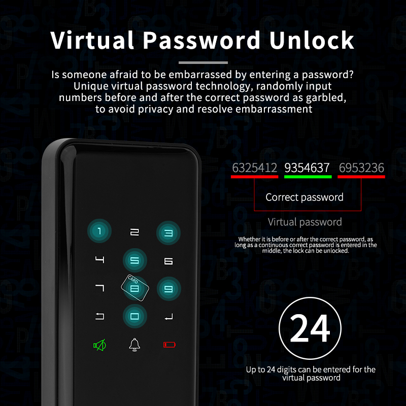 Glomarket Tuya App Control Unlock Fingerprint Touch Smart Door Lock Unique Chip Encryption Technology Smart Door Lock
