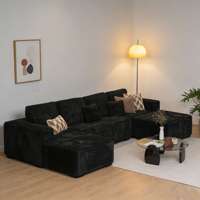 U-förmiges Verstellbares Ecksofa Modernes Design Cordstoff für Werkstatt, Apartment, Villa, Hotel, Wohnzimmer ODM Maßanfertigung