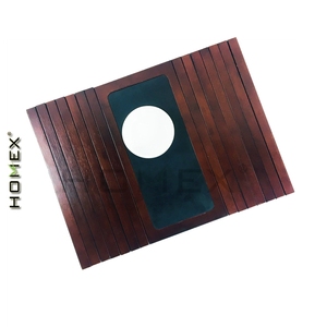 Table d'appoint en bambou <span class=keywords><strong>pour</strong></span> canapé avec porte-gobelet - Table antidérapante <span class=keywords><strong>pour</strong></span> boissons, collations, télécommande, plateau pliable en bambou réglable - Product Image 3