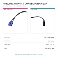 Kabel Adaptor Antena Radio Mobil Twin Fakra ke DIN Plug Tahan Air Universal OEM ODM Grosir FM AM Stereo Head Unit