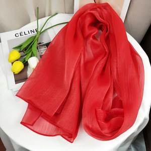 Women Solid Color Silk Scarf 70cm Decorative Wrap For Evening Wear Party <b>Accessory</b> - Product Image 2