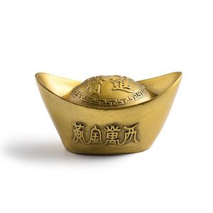 Adornos de Escritorio Estilo Chino con Forma de Lingote de Oro, Prensapapeles Decorativo de Latón con Letras - Product Image 6