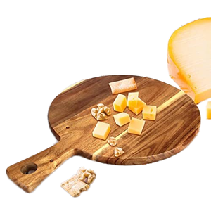 กระดานพิซซ่าพร้อมที่จับสำหรับผลไม้และเค้กกระดานพิซซ่าทำจากไม้พร้อมเปลือกสำหรับทำ2024 - Product Image 4