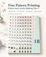 Nouveaux ensembles de Mahjong américains Sunday 2026 originaux – Tuiles de Mahjong de luxe gravées sur mesure en acrylique bleu à 4 couches pour fêtes de jardin
