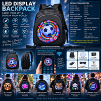 Sac à dos publicitaire holographique 3D HoloPack avec affichage LED, HDR10+, résolution 1024x1024, luminosité 1200cd, garantie 1 an