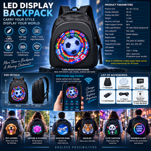 กระเป๋าเป้สะพายหลังโฮโลแกรม 3 มิติ HoloPack สำหรับโฆษณาและแฟชั่น  กระเป๋าแสดงสินค้าโปรโมชั่น  กระเป๋าเป้ LED  ของขวัญ - Product Image 5