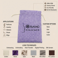 Sac en toile de jute naturelle personnalisé avec logo imprimé, petit sac à cordon pour cadeaux de Noël, emballage de bougies, sac réutilisable en chanvre et lin