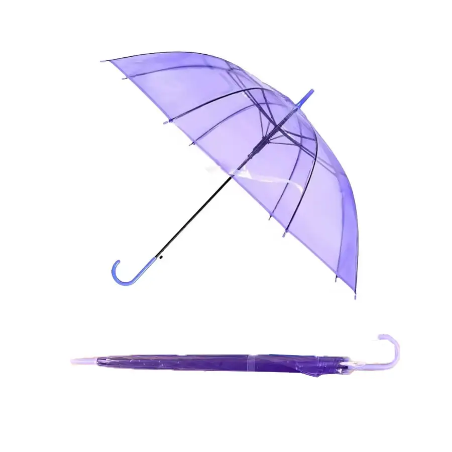 Nuoxin grosir payung transparan Dome ungu penjualan laris payung hujan termurah tahan angin