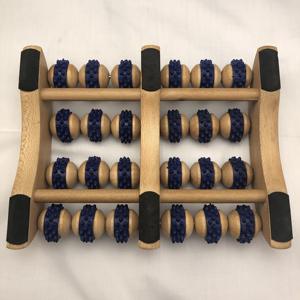 Hoge Kwaliteit Houten <span class=keywords><strong>Massage</strong></span> Roller Blauw Rubber <span class=keywords><strong>4</strong></span> Rijen Grote Roller Nieuwigheid Voet Massager <span class=keywords><strong>Mat</strong></span> - Product Image 4