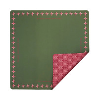 Nouveau Tapis de Mahjong Double Face Olive & Rouge Style Déco, Tapis en Caoutchouc Inodore Anti-Plis, Enroulable pour Jeux de Poker et Jeux de Société