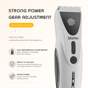 Liliसमर्थक pt306 कारखाने थोक कॉर्लेस रिचार्जेबल कुत्ते ट्रिमर घरेलू शांत इलेक्ट्रिक पालतू जानवर बालों काटने किट - Product Image 4