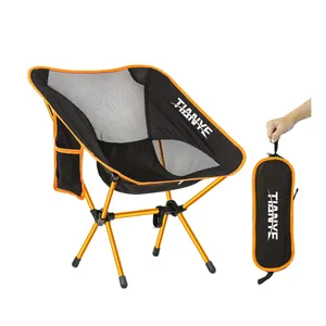 Toptan hafif alüminyum çerçeve plaj seyahat yürüyüş balıkçılık çim kamp sandalyesi bardak tutucu ile