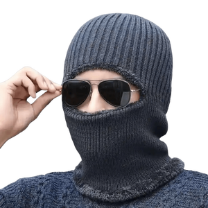 Gorro grueso de punto de ciclismo <span class=keywords><strong>a</strong></span> prueba de viento fábrica al por mayor Dar regalos <span class=keywords><strong>a</strong></span> los <span class=keywords><strong>padres</strong></span> Un sombrero con un protector de cuello Cara todo incluido - Product Image 1