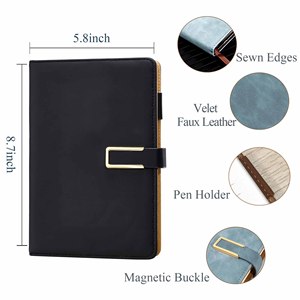 Small MOQ A5 Custom Cover Magnetic Buckle Hardcover Leather <b>Notebook</b> College Ruled <b>Lined</b> Pages Personal Diary Journal Gift - Product Image 2