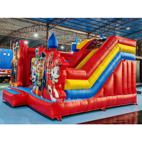 Structure gonflable Paw Patrol de qualité commerciale avec toboggan intégré pour location de fêtes d'enfants