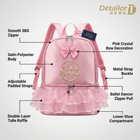 Sacs de mode en gros, sacs de danse en nylon imperméables pour filles, sac à dos d'entraînement de ballet souple, AQL 1.0 TOP 1, usine source OEM