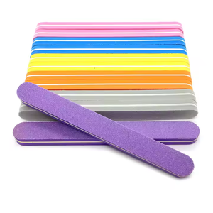 OEM Professional Mini Nail File for Salons Custom Logo Polish Board with 180 Grit Emery Sandpaper and Sponge Double Side