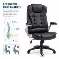 Chaise de bureau de direction de luxe à dossier haut en cuir PU, ergonomique et pivotante, avec hauteur réglable pour le bureau à domicile