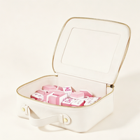 Sac en PVC doré à fermeture éclair, personnalisé, structuré, pour collection de tuiles de Mahjong, avec fenêtre pour étiquette