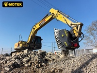 MOTEK Concasseur de roche portable à godet |   Machinerie de construction mobile certifiée CE ISO, haute durabilité pour excavatrices de 6 à 50 tonnes