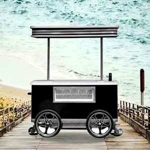 Mobile Café Food Trailer Burger Kitchen Kiosk Cart Food Truck with <b>Griddle</b> and Refrigerator Dessert Food Trailer - Product Image 1