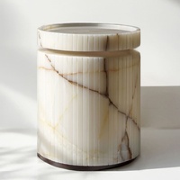 Décoration d'intérieur moderne sur mesure, piédestal en marbre naturel carré, table d'appoint en marbre