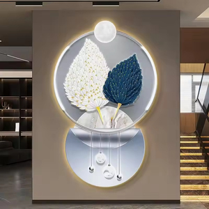 Moderne 3D Plume <span class=keywords><strong>Salon</strong></span> Décoration Métal Art <span class=keywords><strong>avec</strong></span> Lumières Décoration Murale <span class=keywords><strong>Peinture</strong></span> LED Décoration Suspendue <span class=keywords><strong>Peinture</strong></span> - Product Image 5