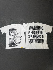 T-shirt da uomo a maniche corte in cotone traspirante con stampa del marchio streetwear 'That's a Awful Lot of COUGH SYRUP', camicie di design - Product Image 4