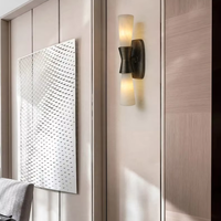 Lampe murale LED de luxe en marbre naturel, éclairage haut et bas, pour salon, chambre, bureau, hôtel - Design moderne, garantie 5 ans