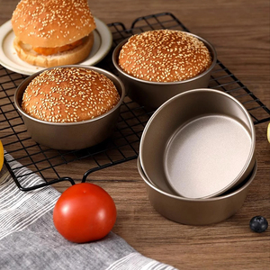 Nhiệt Độ Cao Thép Carbon Mini Vòng Bánh Hamburger Khuôn Không Dính Lò Lớp Phủ Bánh Nướng Pan - Product Image 3