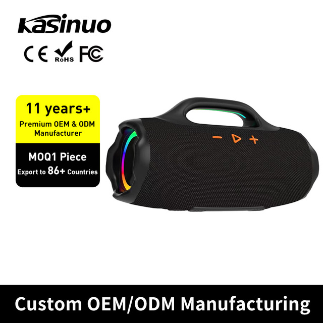 Hot 80W Portable Boombox BT Speaker 4000mAh 5.3 Deep Bass RGB LED Light 4 Inch Speaker Multi Input AUX FM Outdoor Party Speaker