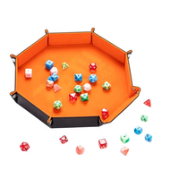 Plateau à dés surdimensionné LOGO en relief à quantité minimale de commande bas avec rangement d'accessoires de jeu de société en velours plateau personnalisé en cuir pliant
