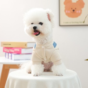 Haustierzubehör Großhandel Herbst Winter Haustierkleidung Kleine Welpen Hundebekleidung Niedliche Herz-Denim-Haustierjacke - Product Image 4