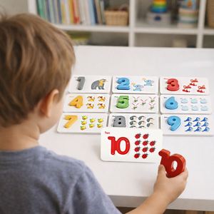 Juego de Palabras Visuales de Madera del 1 al 10, Actividades Preescolares para Niños Pequeños, Tarjetas de Memoria Flash 1 2 3, Juguetes Educativos para Niños - Product Image 3